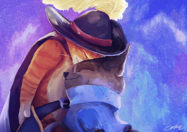 PUSS in boots print _ caramel koala