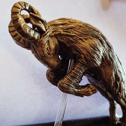 goat sculpture _ art by sasha bear